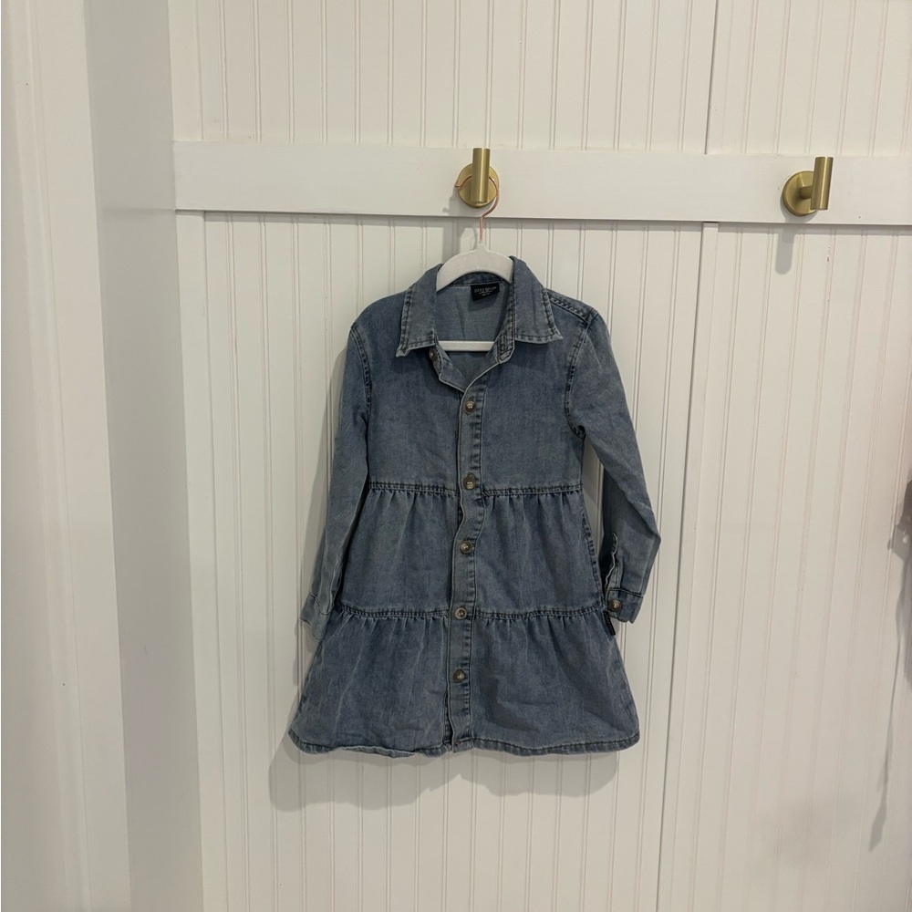 Girls Chambray Denim Dress | Short Sleeve | Everyday Classic